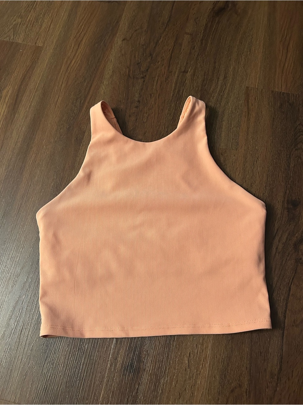 Kyodan Coral Peach Racerback Cropped Sports Bra Tank Large